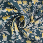 Viscose poplin wildflowers, dark teal