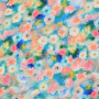 Viscose Popeline wonderful flowers, aquablauw