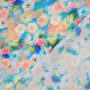 Viscose Popeline wonderful flowers, aquablauw