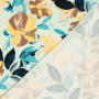 Viscose satijn flower love, licht mintgroen