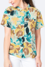 Viscose satijn flower love, licht mintgroen