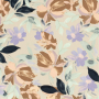 Tissu satin de viscose Fleurs Flower love, sable