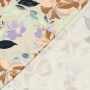 Tissu satin de viscose Fleurs Flower love, sable