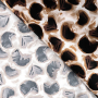 Viscose satijn circles & strokes, zandkleurig