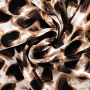 Viscose satijn circles & strokes, zandkleurig