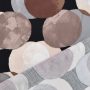 Viscose satijn Dots, bruin