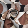 Viscose satijn Dots, bruin