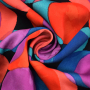 Viscose satijn Dots, rood