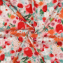 Viscose satijn Flower Dream, apricot