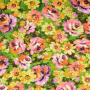 Viscose satin Flowers, green