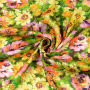 Viscose satin Flowers, green