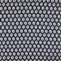Viscose satin Geo Eyes, navy blue