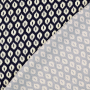 Viscose satin Geo Eyes, navy blue