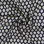 Viscose satin Geo Eyes, navy blue