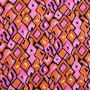 Viscose satin Retro Checks, orange