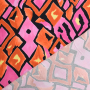 Viscose satin Retro Checks, orange