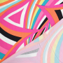 Viscose satin Retro Waves, bright pink