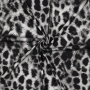Tissu viscose strech Léopard Animal print, noir