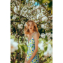 Viscose stretch flower meadow, off-white