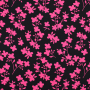 Tissu viscose sergé twill stretch Fleurs Flower shades, noir
