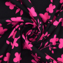 Tissu viscose sergé twill stretch Fleurs Flower shades, noir
