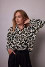 Viscose Stretch leo, gebroken wit