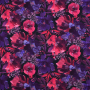 Viscose stretch twill Flowers, navy blue