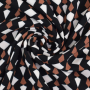 Tissu viscose sergé twill Vintage retro Géométrique Graphic, noir