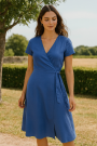 Viscose twill, jeansblauw