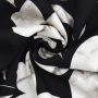 Tissu viscose sergé twill Fleurs Marble Flowers, gris