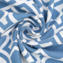 Tissu viscose sergé twill Geométrique Vintage Retro Dream, bleu denim