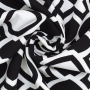 Tissu viscose sergé twill Geométrique Vintage Retro Dream, noir