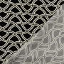 Tissu viscose sergé twill Vintage géométrique Retro Lines, noir