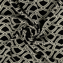 Tissu viscose sergé twill Vintage géométrique Retro Lines, noir