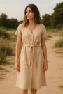 Viscose twill, zandkleurig
