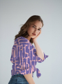 Viscose voile Abstract, paars