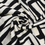 Viscose voile art print, black