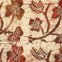 Viscose voile batik flowers, bruin