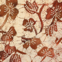 Viscose voile batik flowers, bruin