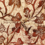 Viscose voile batik flowers, bruin