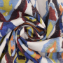 Tissu voile de viscose Losanges Colorful Diamonds, beige