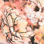 Viscose voile Fantasy Flowers, zwart