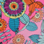 Tissu voile de viscose Fleurs Flower Bomb, fuchsia clair