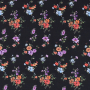 Viscose voile Flower Bouquet, black
