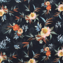 Viscose voile Flower Love, navy blue