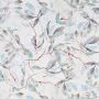 Viscose voile Leaf Dream, grey white
