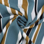 Viscose voile Strepen, petrol