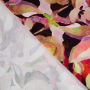 Tissu jersey viscose abstract flowers, rose millennial