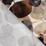 Tissu jersey viscose abstract leaves, marron
