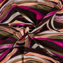 Viscose jersey Abstract Lines, bruin